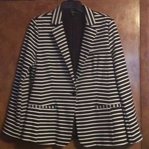 Black and white striped Blazer/suit coat.